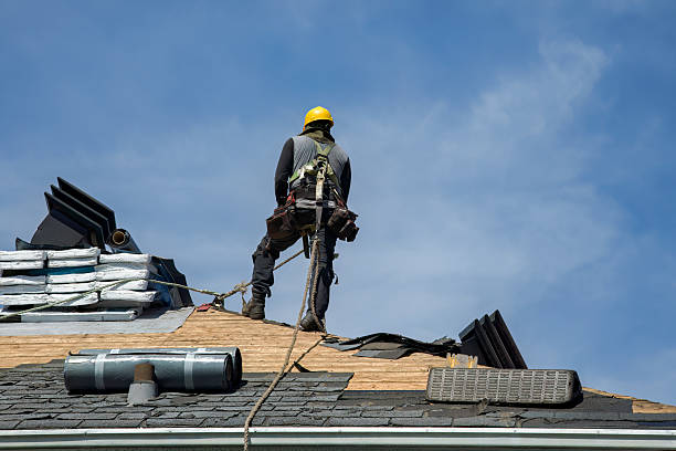Professional Gutter Installation technician working in Bridport, VT